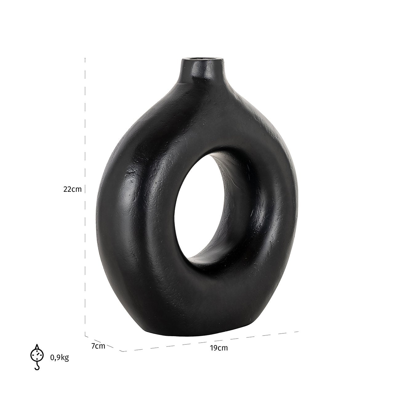 Richmond Interiors Vase Felice | Schwarz
