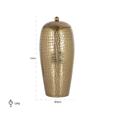 Richmond Interiors Vase Marieke mit Deckel gold | H 41 cm