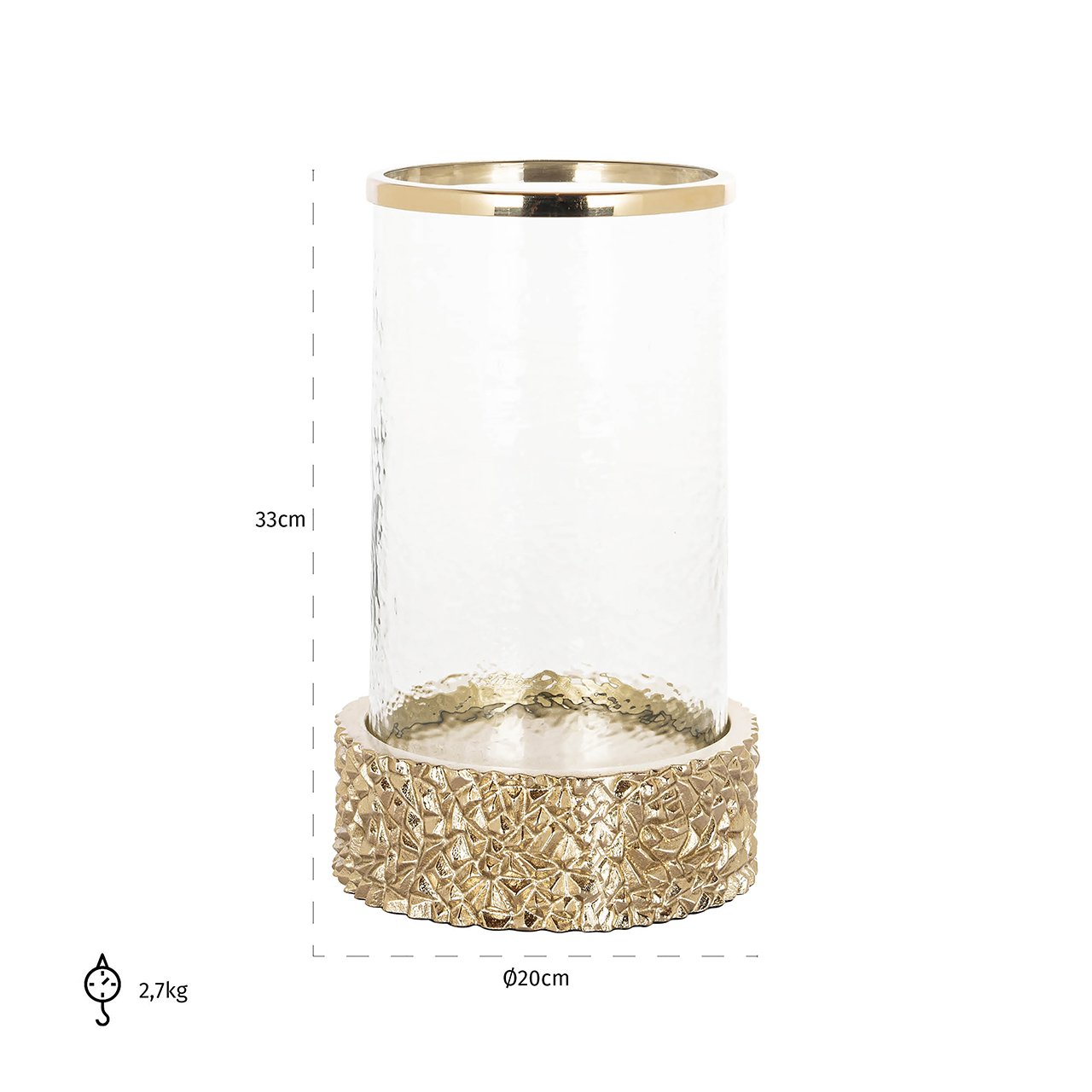 Richmond Interiors Windlicht Jailey gold