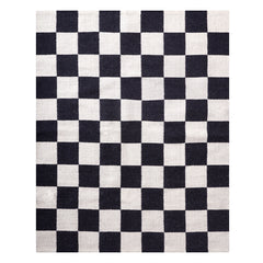 Jonathan Adler Tapis Checkerboard Large Scale Flatweave | Noir