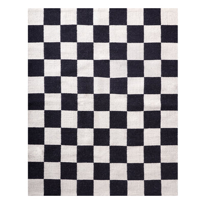 Jonathan Adler Teppich Checkerboard Large Scale Flatweave | Schwarz