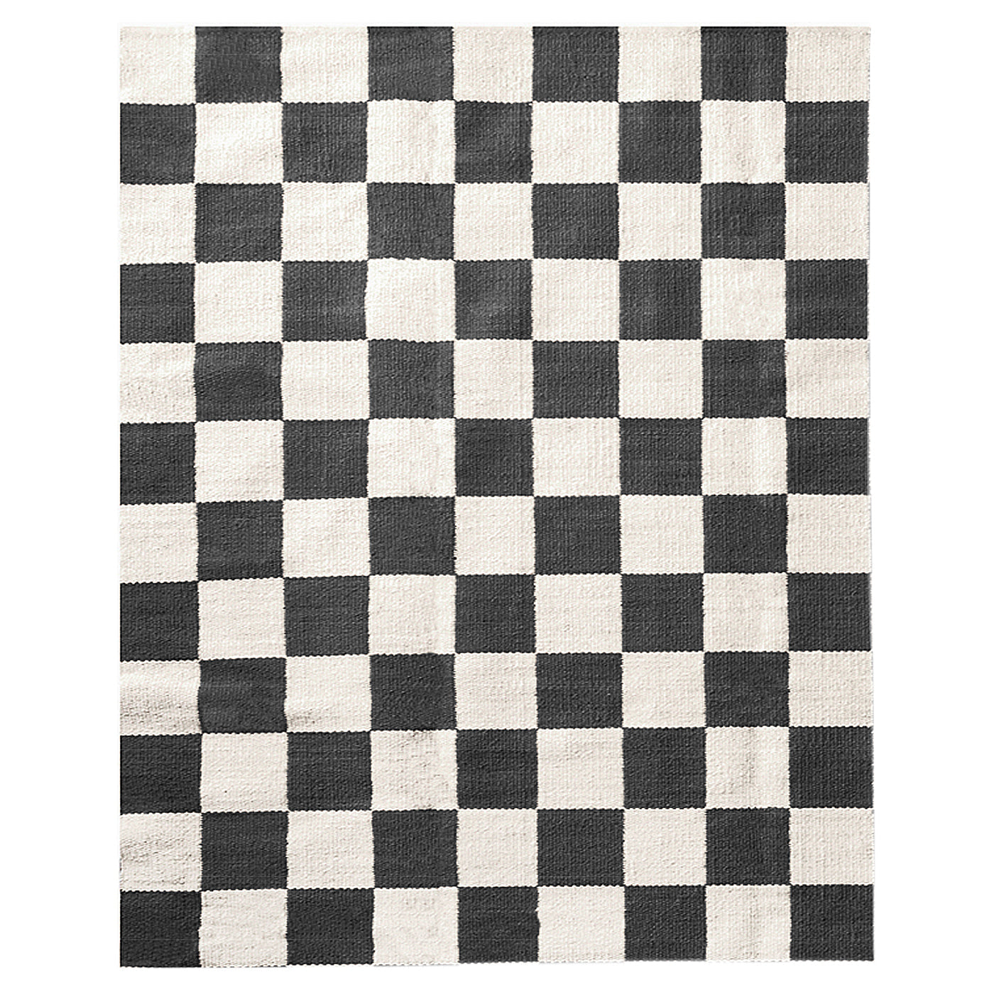 Jonathan Adler Teppich Checkerboard Large Scale Flatweave | Schwarz
