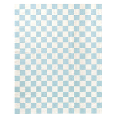 Jonathan Adler Tapis Checkerboard Medium Scale Flatweave | Bleu Clair
