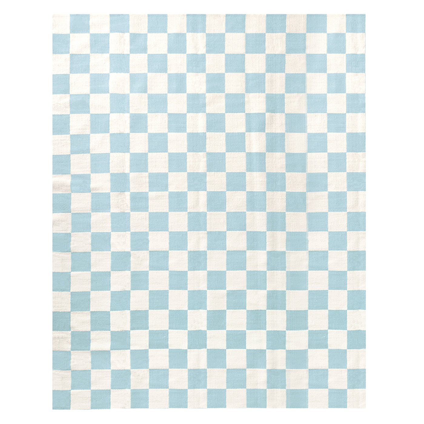 Jonathan Adler Teppich Checkerboard Medium Scale Flatweave | Hellblau