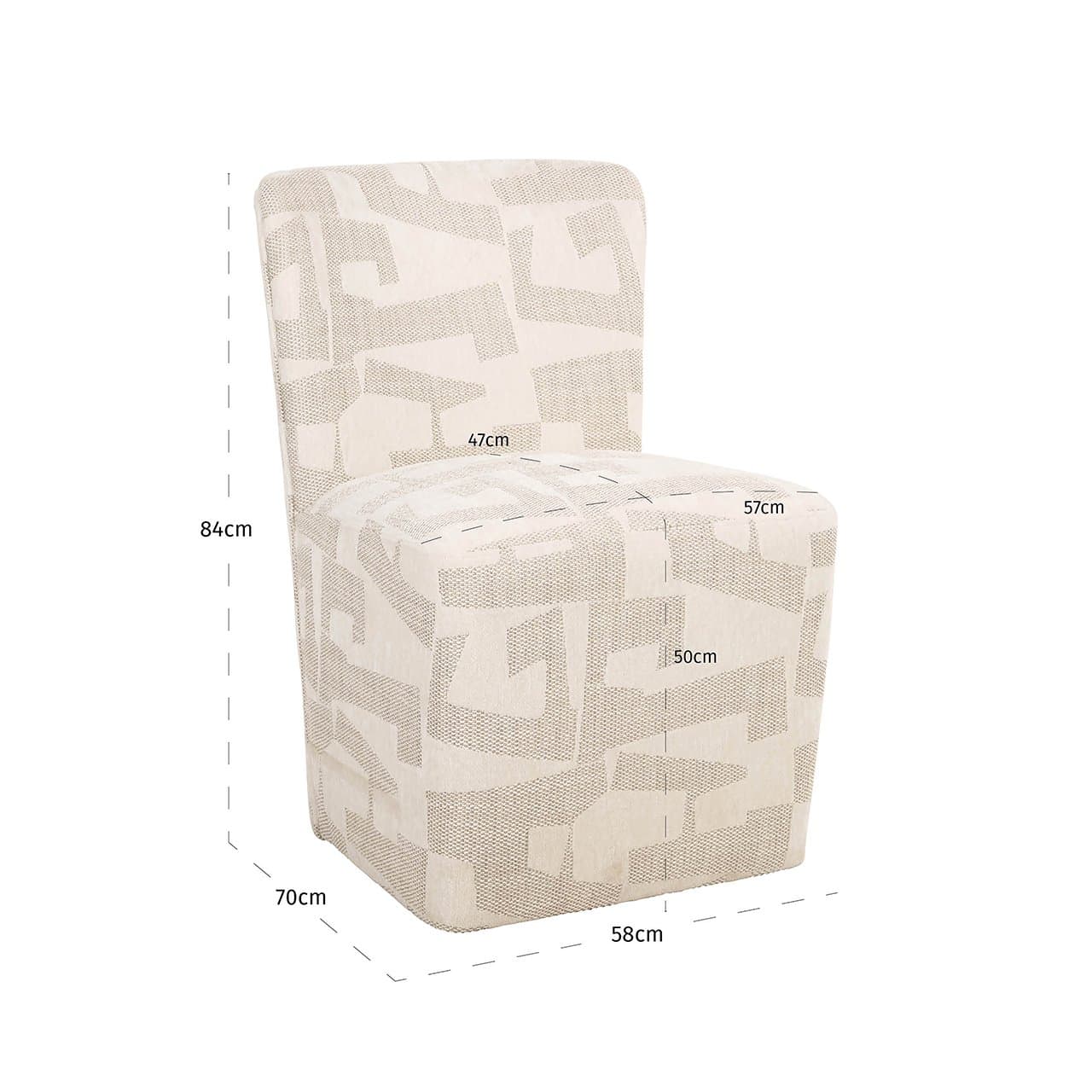 Richmond Interiors Esszimmerstuhl Lorain mit Rollen | beige