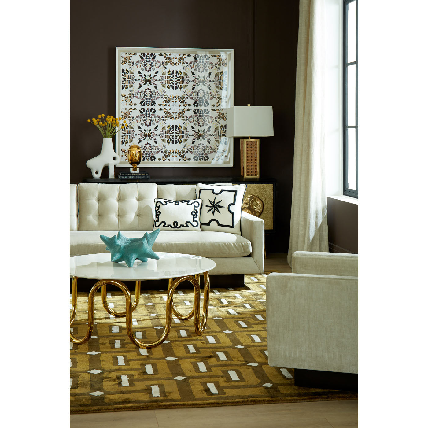 Jonathan Adler Runder Marmor-Couchtisch Scalinatella