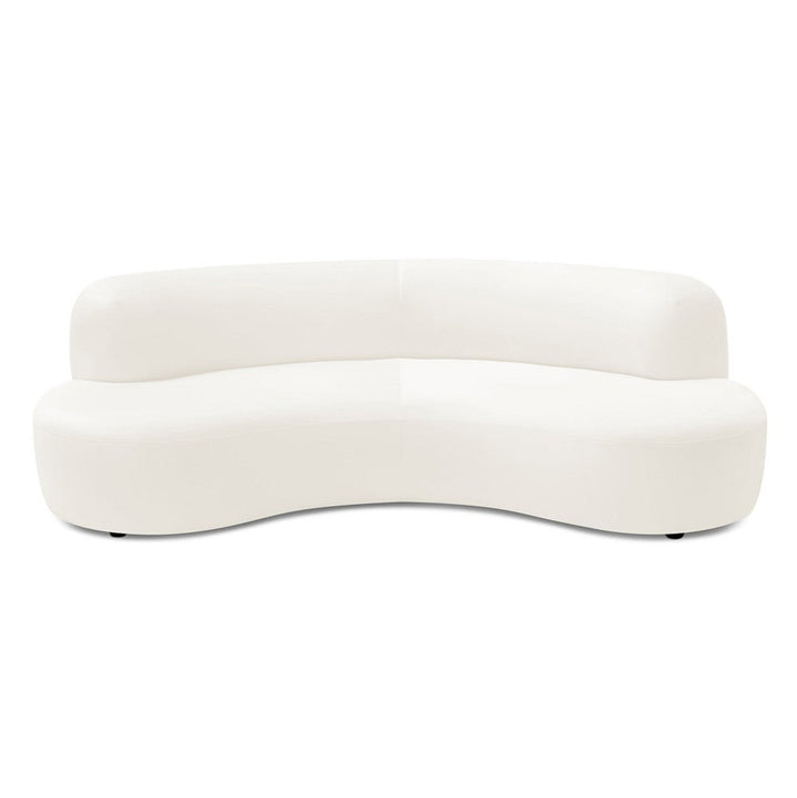 Abhika Samt-Nierensofa Lorraine 4-Sitzer | Ivory