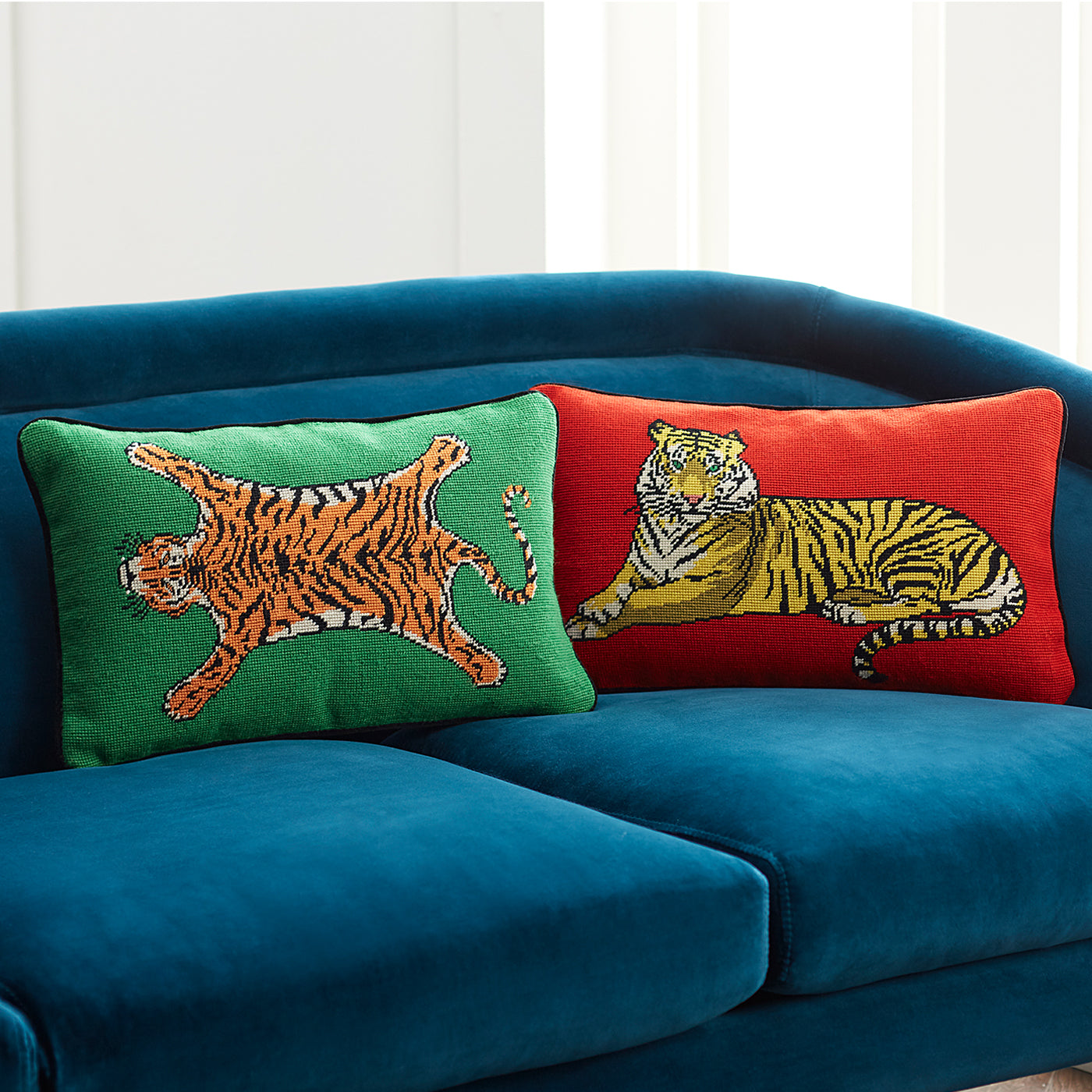 Jonathan Adler Needlepoint Kissen Safari | 50x30 cm
