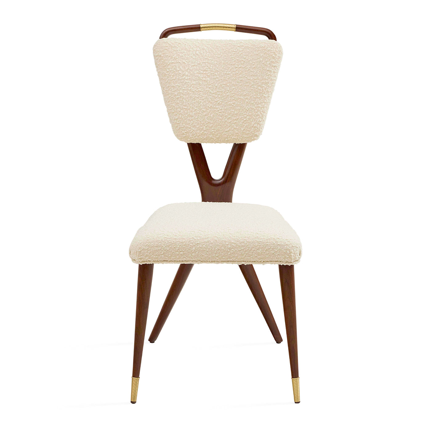 Jonathan Adler Esszimmerstuhl Torino X-Back aus Walnußholz | Olympus Ivory