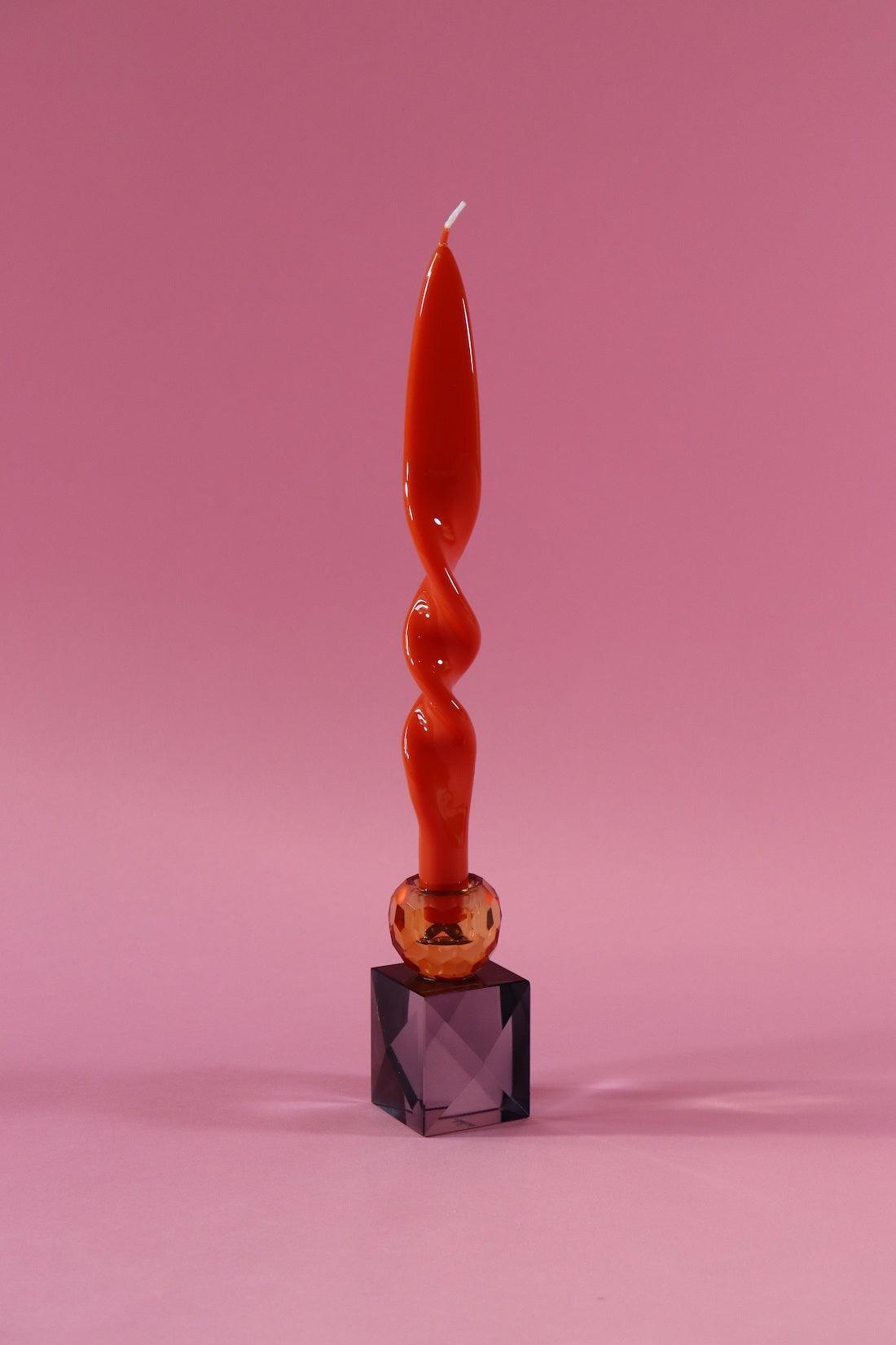 Twisted Kerze in Orange | 28 cm