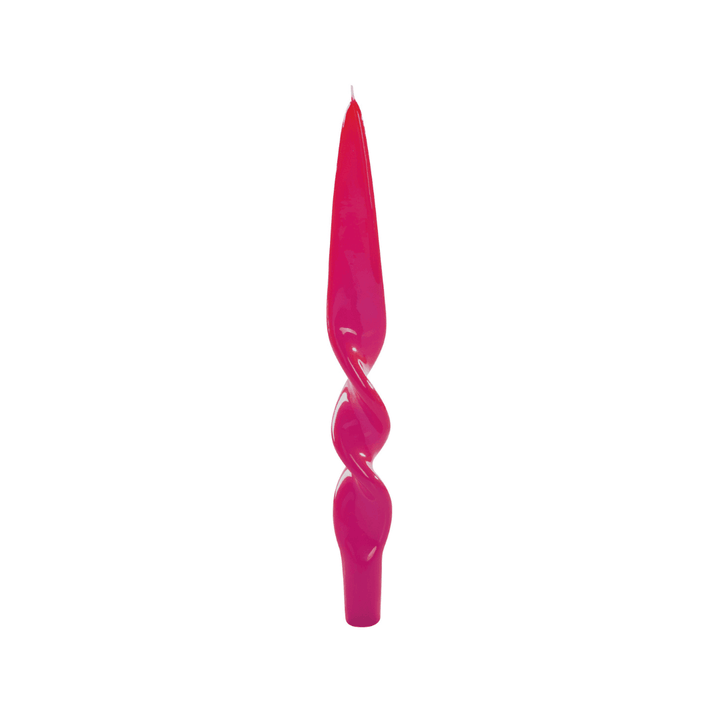 Twisted Kerze in Pink, 28 cm hoch, stilvolles Maximalismus Deko-Accessoire