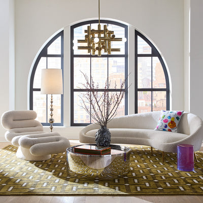 Jonathan Adler Rundes Bouclé-Sofa Ether | Olympus Oatmeal
