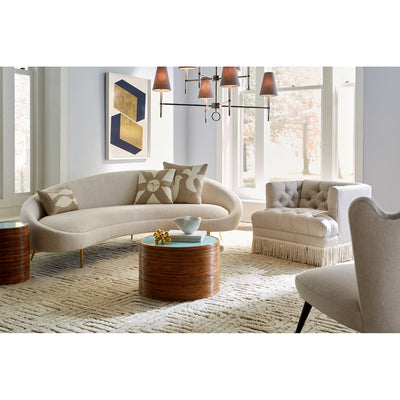 Jonathan Adler Rundes Bouclé-Sofa Ether | Olympus Oatmeal