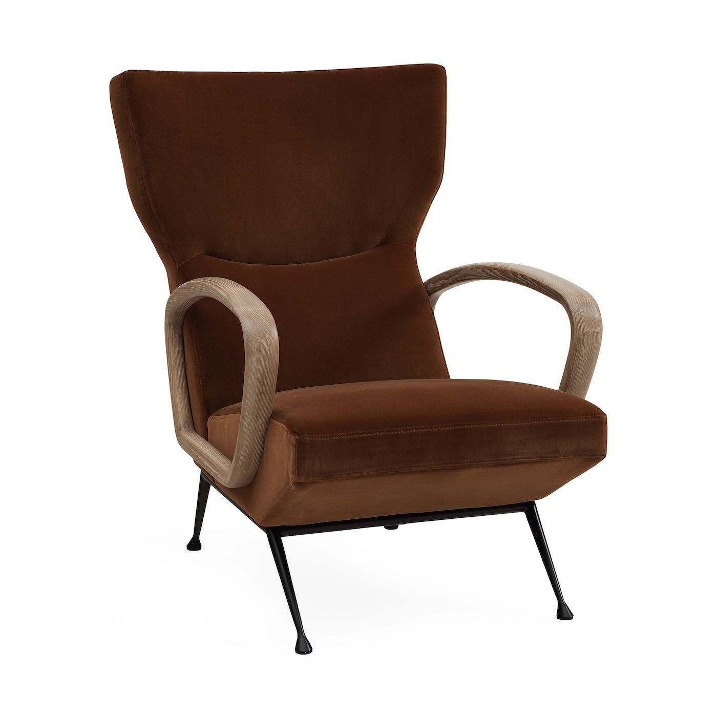 Jonathan Adler Samt Ohrensessel & Lounge-Chair Gainsbourg | Varese Cognac