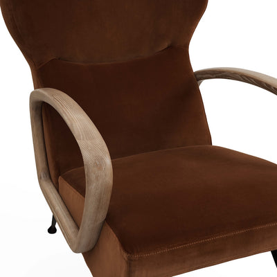 Jonathan Adler Samt Ohrensessel & Lounge-Chair Gainsbourg | Varese Cognac
