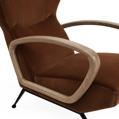 Jonathan Adler Samt Ohrensessel & Lounge-Chair Gainsbourg | Varese Cognac