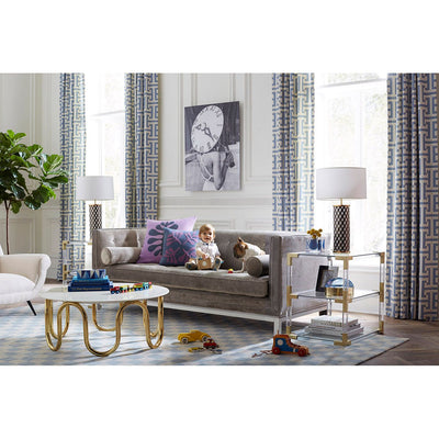 Jonathan Adler Teppich Checkerboard Small Scale Flatweave | Hellblau