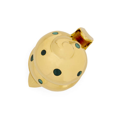 Jonathan Adler Aufbewahrungsdose Brass Snail Schnecke | Messing mit echtem Malachit