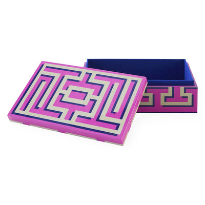 Jonathan Adler Labyrinth Lacquer Aufbewahrungsbox mit Deckel | Medium