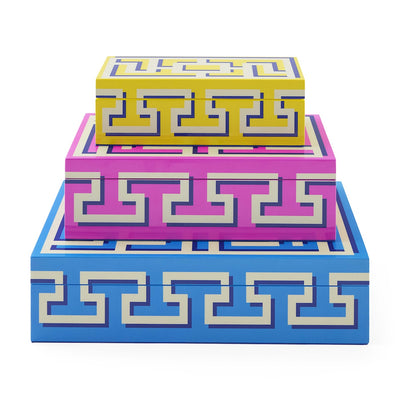 Jonathan Adler Labyrinth Lacquer Aufbewahrungsbox mit Deckel | Medium