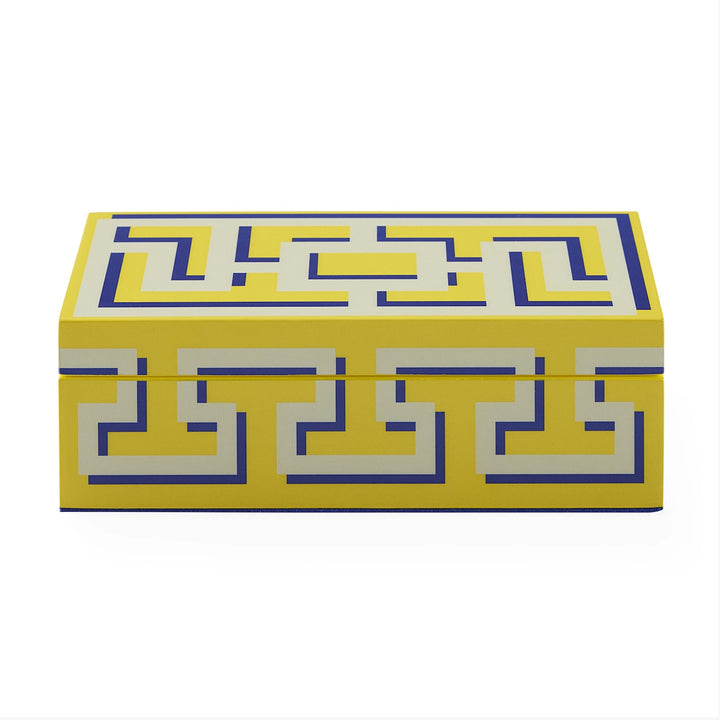 Jonathan Adler Labyrinth Lacquer Aufbewahrungsbox mit Deckel | Small