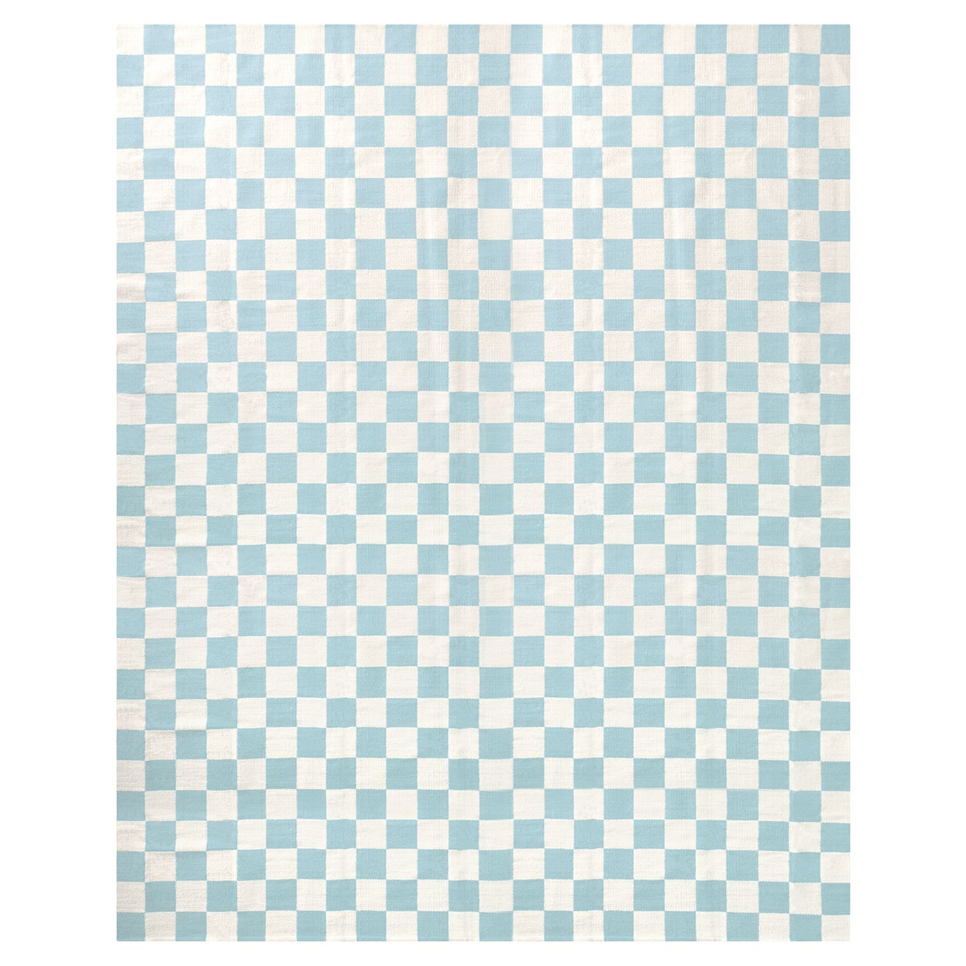 Jonathan Adler Teppich Checkerboard Small Scale Flatweave | Hellblau