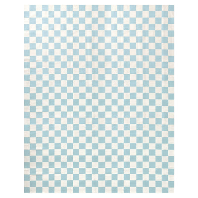 Jonathan Adler Teppich Checkerboard Small Scale Flatweave | Hellblau
