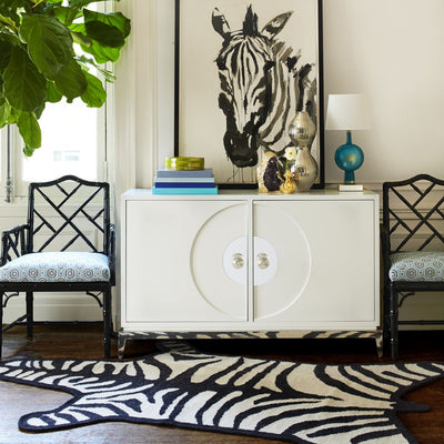 Jonathan Adler Teppich Zebra Peruvian Flatweave