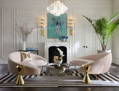 Jonathan Adler Rundes Curclé-sofa Ether | Cirrus Blush