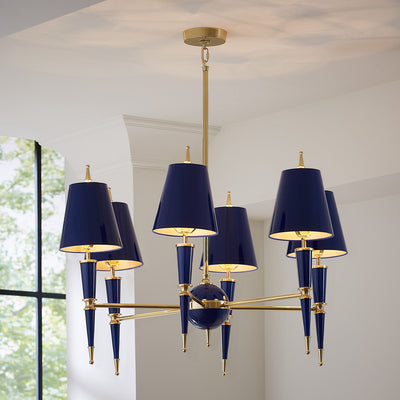 Jonathan Adler 6-flammiger Kronleuchter Chandelier Versailles | Blau