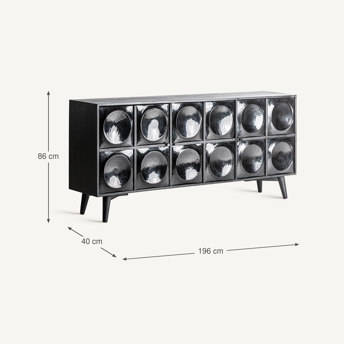 Vical Sideboard Rauly Made Of Mango Wood | Black – Abmessungen