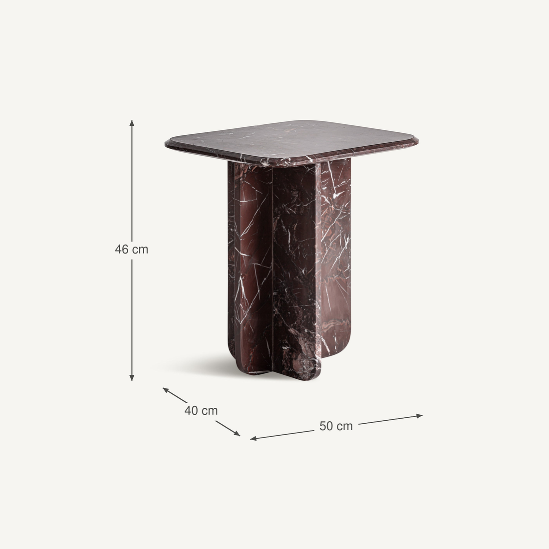Vical Table D’Appoint Sculptural En Marbre Bourg | Bordeaux – Abmessungen