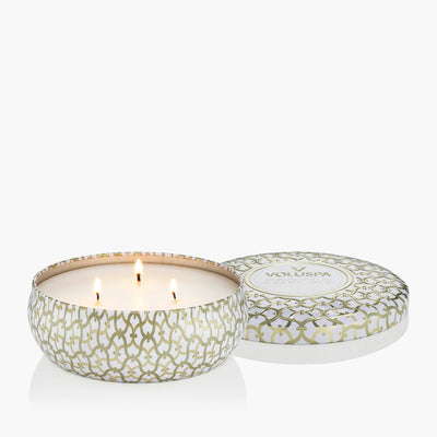 Voluspa 3-Docht Duftkerze Eucalyptus & White Sage | Dose mit Deckel