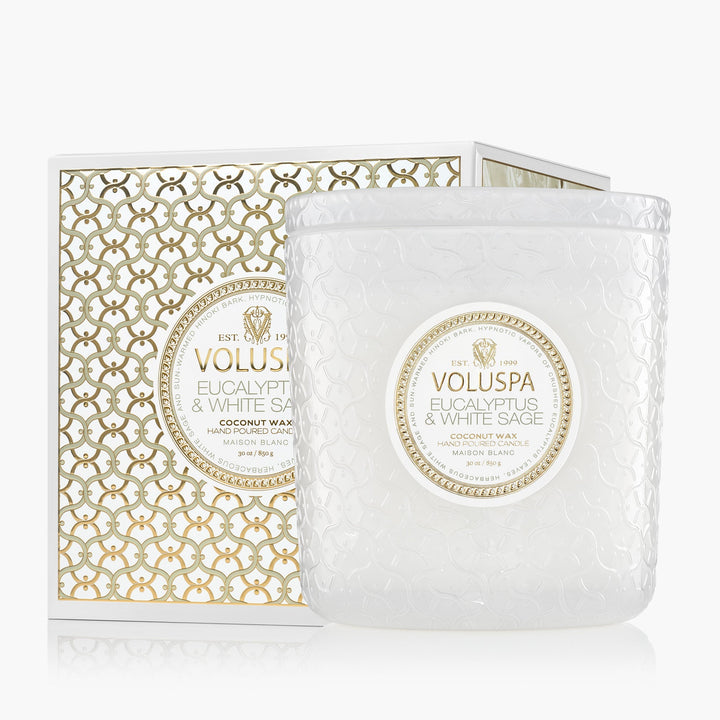 Voluspa 3-Docht Duftkerze Eucalyptus & White Sage | Luxe Jar