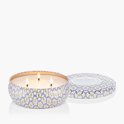 Voluspa 3-Docht Duftkerze Mountain Lavender & Chamomile | Dose mit Deckel