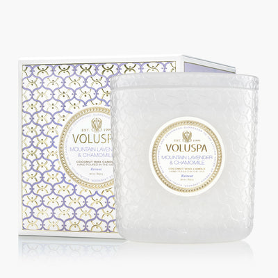 Voluspa 3-Docht Duftkerze Mountain Lavender & Chamomile | Luxe Jar