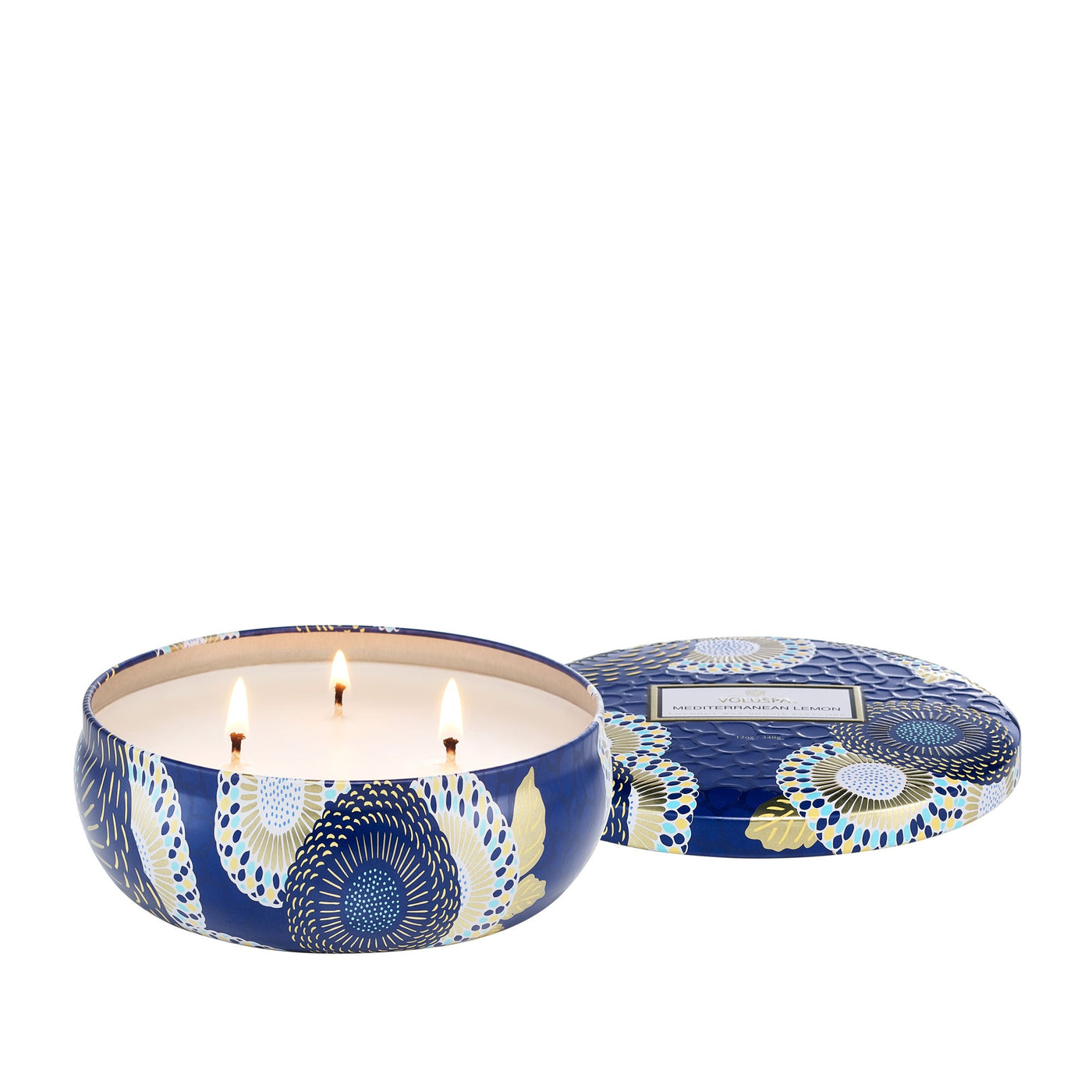 Voluspa 3-Docht Tin Duftkerze Mediterranean Lemon