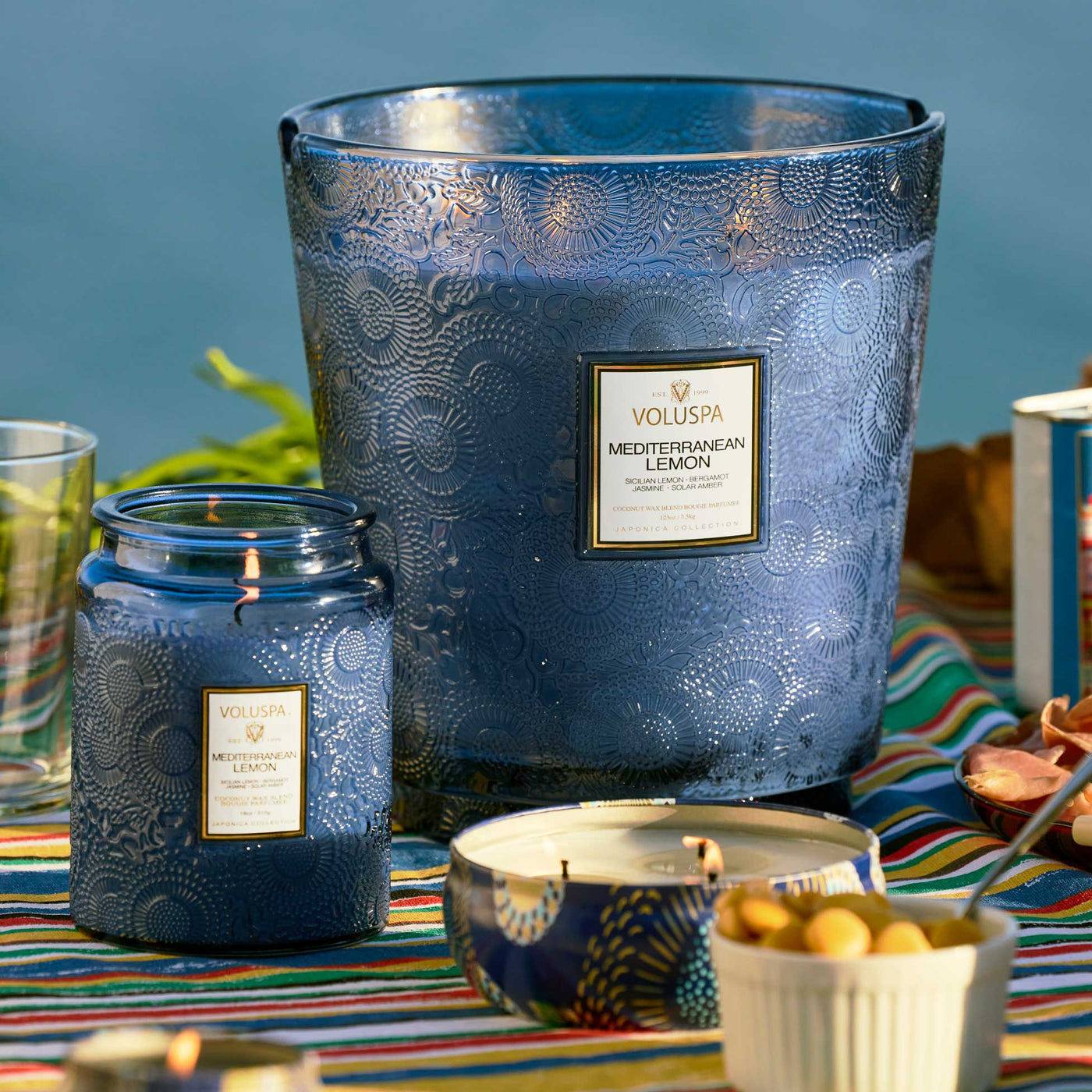 Voluspa 3-Docht Tin Duftkerze Mediterranean Lemon