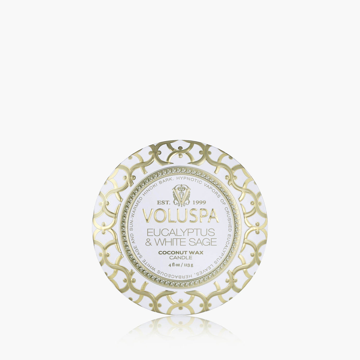 Voluspa Duftkerze Eucalyptus & White Sage | Mini-Dose mit Deckel