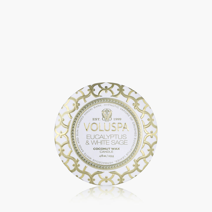 Voluspa Duftkerze Eucalyptus & White Sage | Mini-Dose mit Deckel