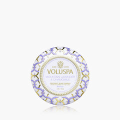 Voluspa Duftkerze Mountain Lavender & Chamomile | Minidose mit Deckel
