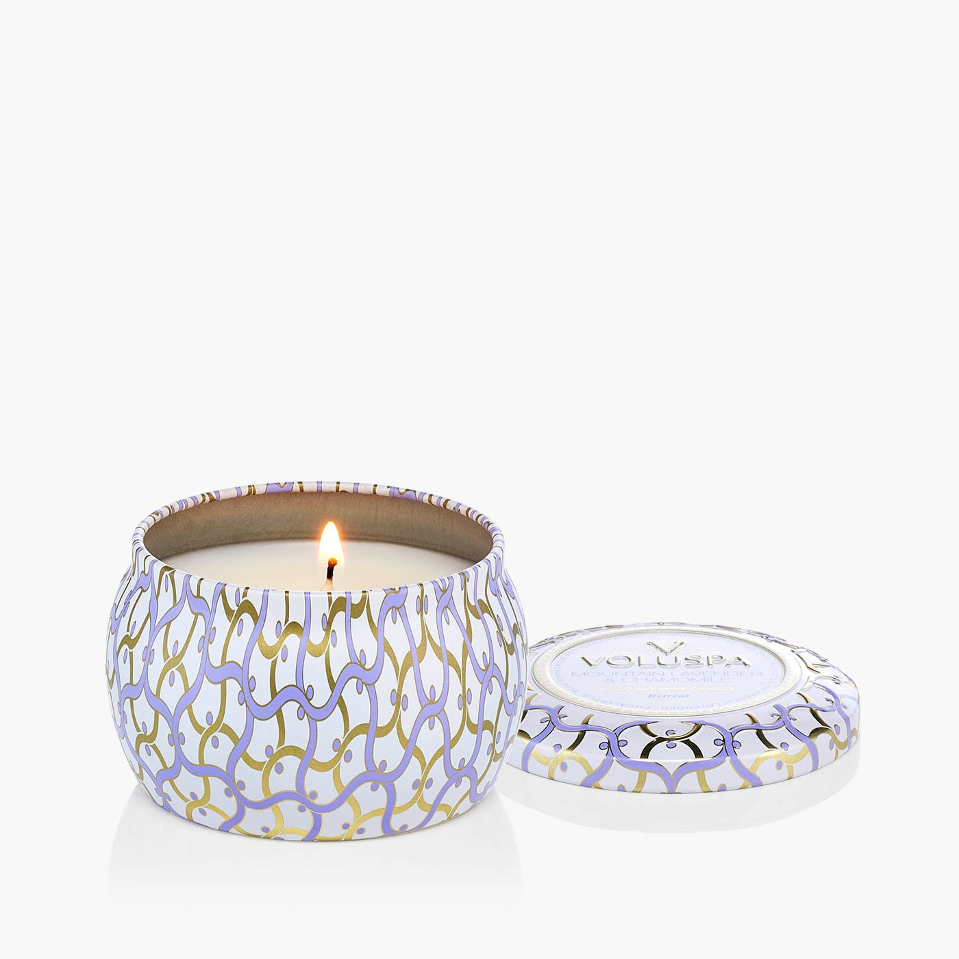 Voluspa Duftkerze Mountain Lavender & Chamomile | Mini-Dose mit Deckel