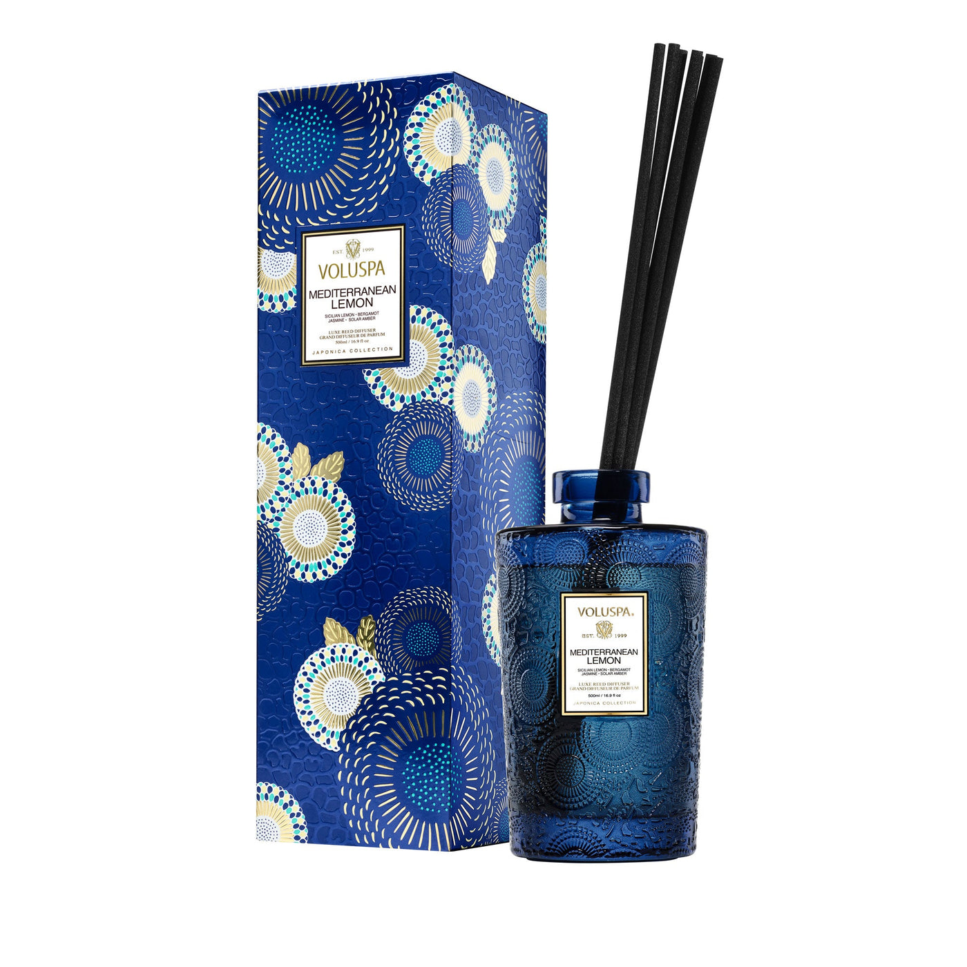 Voluspa Raumduft Mediterranean Lemon | Luxe Diffuser mit Duftstäbchen