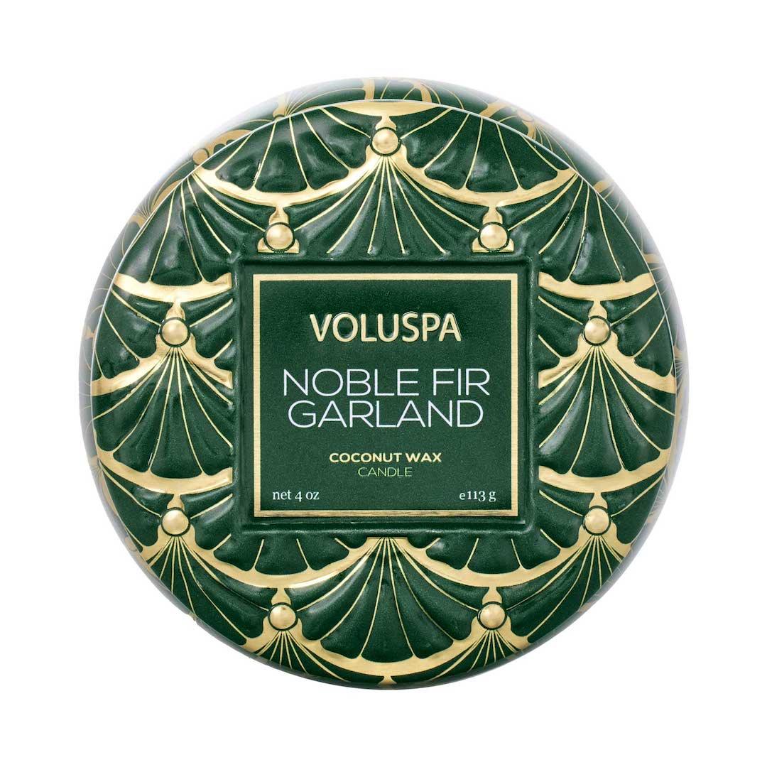 Voluspa Voluspa Mini-Tin Duftkerze Noble Fir Garland Limited Holiday Edition Codeso Living