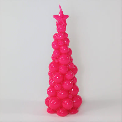 Weihnachtsbaum Kerze in Pink | Höhe 21 cm