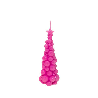 Weihnachtsbaum Kerze in Pink | Höhe 21 cm
