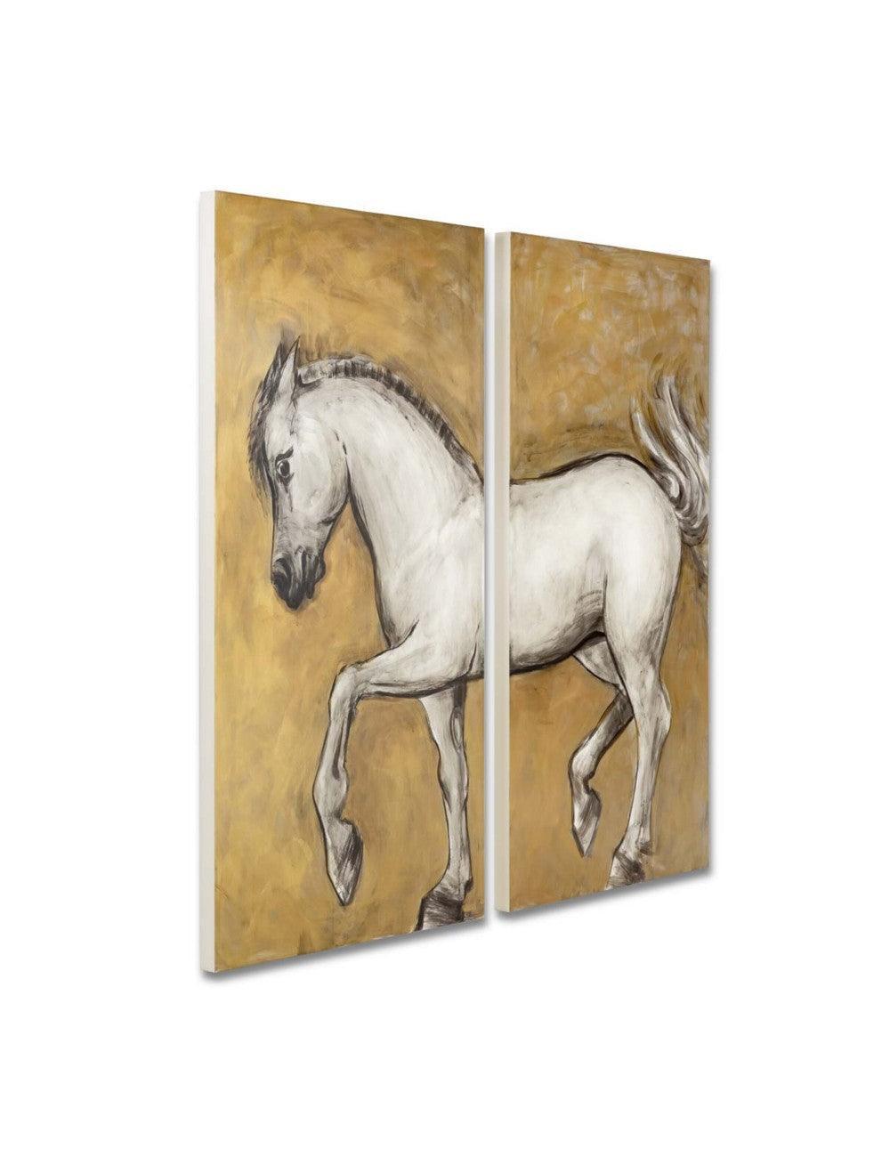 Abhika 2-teiliges Wandbild Horse mit Pferd