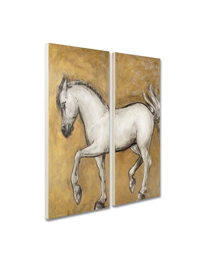 Abhika 2-teiliges Wandbild Horse mit Pferd