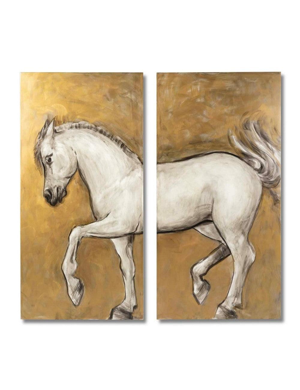 Abhika 2-teiliges Wandbild Horse mit Pferd
