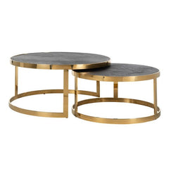 Richmond Interiors Lot De 2 Tables Basses Blackbone | Or